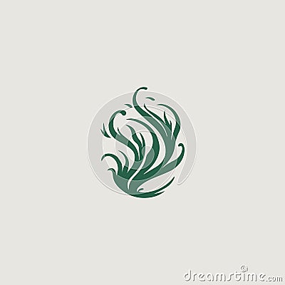 a logo that symbolically uses seaweed Vector Illustration