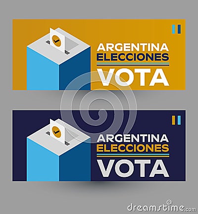 Vota Argentina Elecciones, Vote Argentinian Elections spanish text design. Vector Illustration