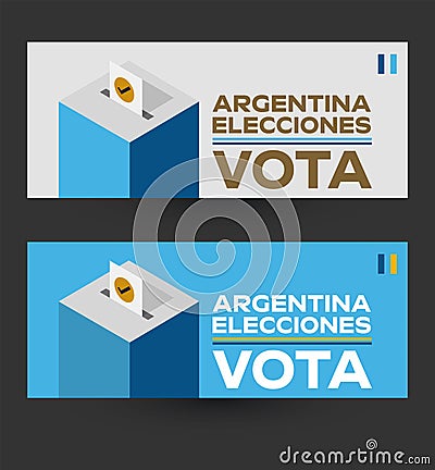 Vota Argentina Elecciones, Vote Argentinian Elections spanish text design. Vector Illustration