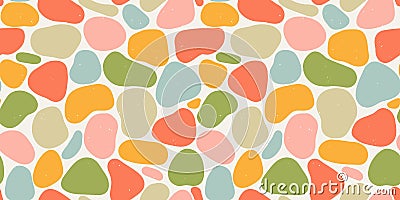 Abstract flat organic shapes seamless pattern Vector Illustration