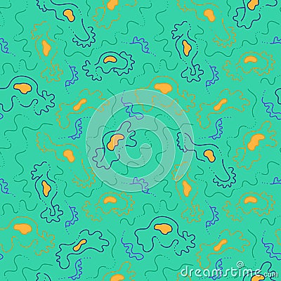 Seamless unusual colorful pattern with wave abstract elements Vector Illustration