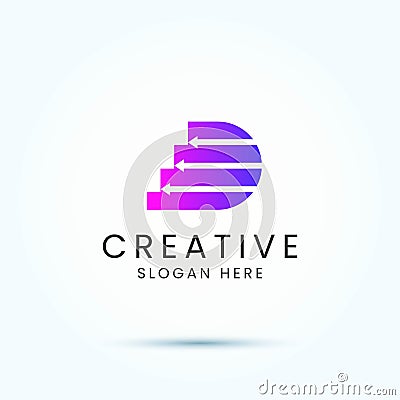 Initial Letter D trade marketing logo design vector image Vector Illustration