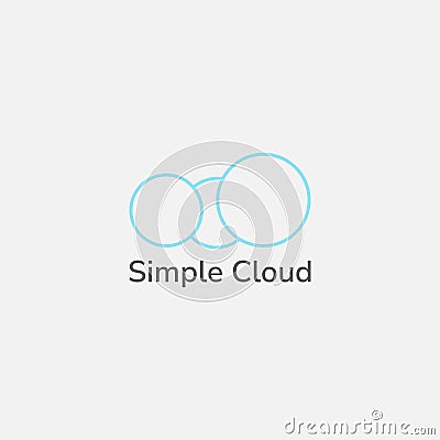 Cloud Logo Of Three Circles Vector Illustration