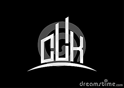 Letter CLK building vector monogram logo design template. Building Shape CLK logo. Vector Illustration