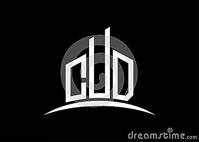 Letter CUD building vector monogram logo design template. Building Shape CUD logo. Vector Illustration