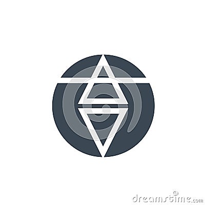AV monogram. Geometric uppercase letter a, letter v logo.Circle emblem. Vector Illustration