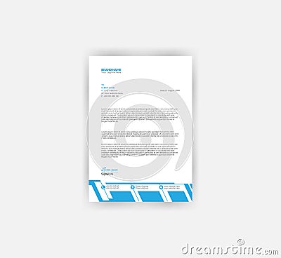 Corporate Letterhead Design with blue Color Variation Vector Illustration