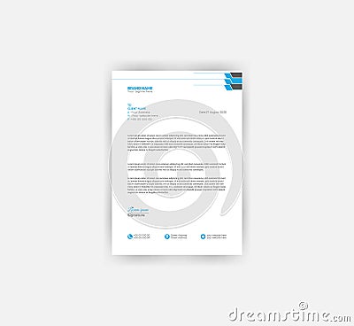 Corporate Letterhead Design with 2 Color Variation Vector Illustration