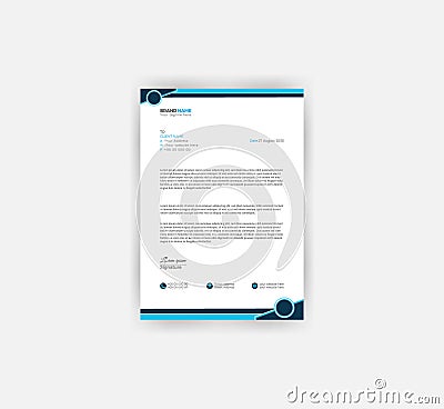 Corporate Letterhead Design with 2 Color Variation Vector Illustration