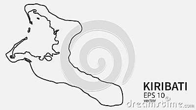 Vector line map of Kiribati. Vector design isolated on white background. Web Vector Illustration