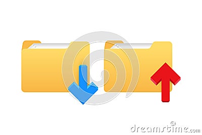 Storing data icons design. Uploading and downloading icons design. User interface design. Vector Illustration