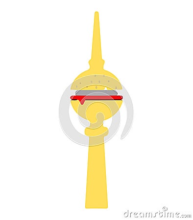 delicious burger food tower design Vector Illustration