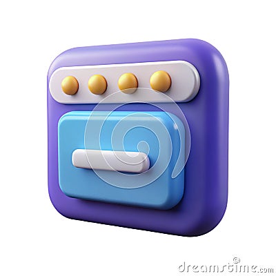 Web Address Icon in 3D Rendering Representing Internet URL and Online Website Navigation Concept Stock Photo