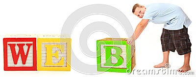 WEB in Alphabet Blocks Stock Photo