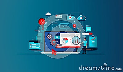 Web Analytics Concept - Web Data Analysis Stock Photo