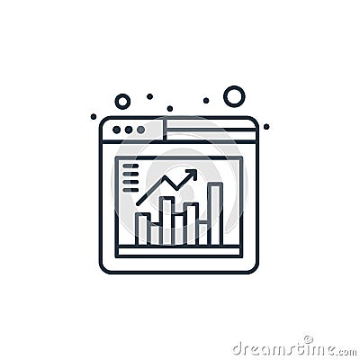 web analytics icon vector from digital marketing concept. Thin line illustration of web analytics editable stroke. web analytics Vector Illustration