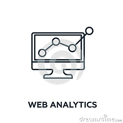 Web Analytics vector icon symbol. Creative sign from advertising icons collection. Filled flat Web Analytics icon for Vector Illustration