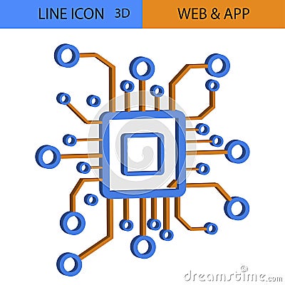 Web app 3d vector icon Vector Illustration