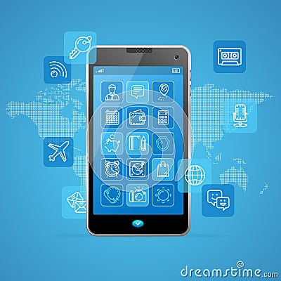 Web App Ui Ux Concept Mobail Phone. Vector Vector Illustration