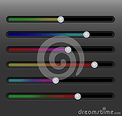 Web, application dynamic GUI sliders Stock Photo