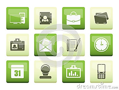 Web Applications, Business and Office icons, Universal icons over color background Vector Illustration