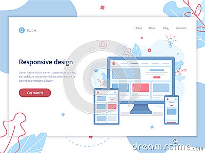 Responsive design web banner Vector Illustration