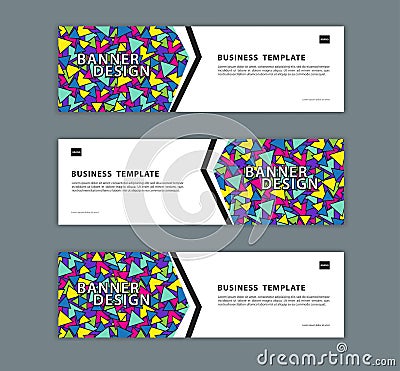 Web banner design template vector illustration, Geometric background, Abstract texture, advetisement layout Vector Illustration