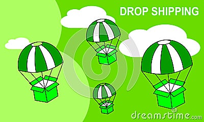 Web banner for Drop shipping or E-Commerce. Vector Illustration