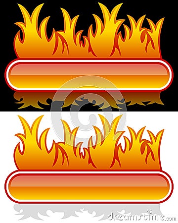 Web Banner with Flames Vector Illustration