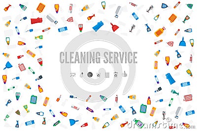 Web banner or gift card template for a cleaning service. Vector Illustration