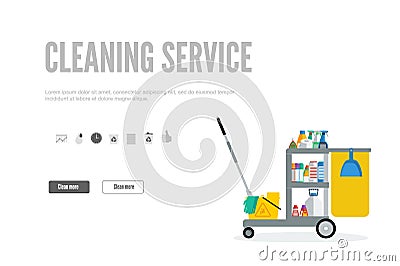 Web banner or gift card template for a cleaning service. Vector Illustration