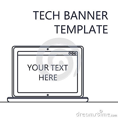 Web Banner with Notebook Stock Photo