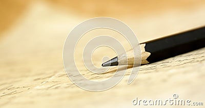 Pencil on a handwritten letter Stock Photo