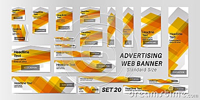 Web banner standard size, abstract vector background for advertising Vector Illustration