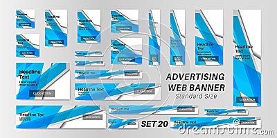 Web banner standard size, abstract vector background for advertising Vector Illustration