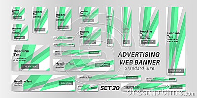 Web banner standard size, abstract vector background for advertising Vector Illustration