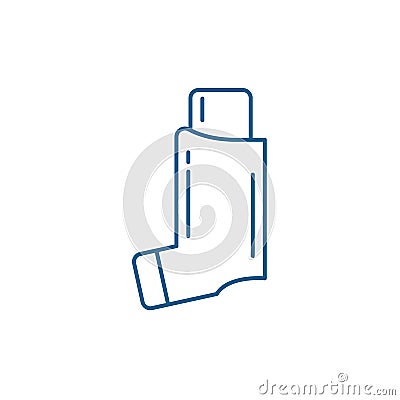 Bronchial asthma line icon concept. Bronchial asthma flat vector symbol, sign, outline illustration. Vector Illustration