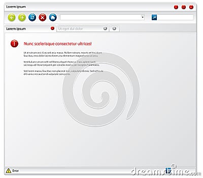 Web browser with error page Vector Illustration