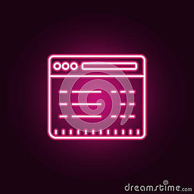 web browser neon icon. Elements of Banking set. Simple icon for websites, web design, mobile app, info graphics Stock Photo