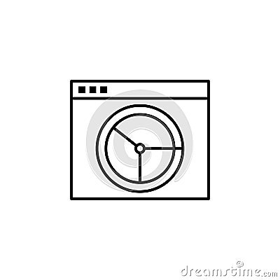 Web browser, time, clock icon. Signs and symbols can be used for web, logo, mobile app, UI, UX Vector Illustration