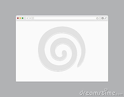 Web browser window. Computer or internet frame template design of flat page mockup. Blank screen web browser Vector Illustration