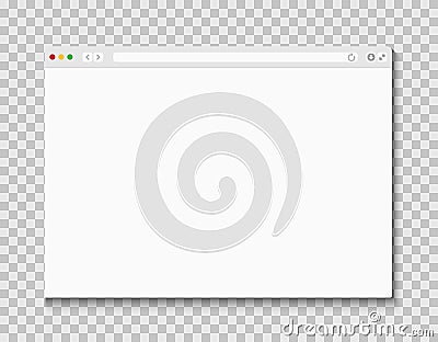 Web browser window. Computer or internet frame template design of flat page mockup. Blank screen web browser Vector Illustration