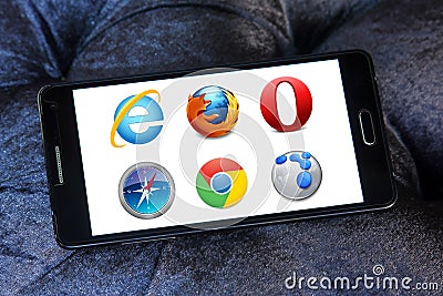 Web browsers icons and logos Editorial Stock Photo