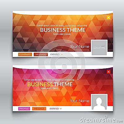 Web business site, Header Layout Template. Profile Creative cover. Vector Illustration