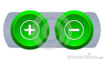 web button plus and minus Vector Illustration