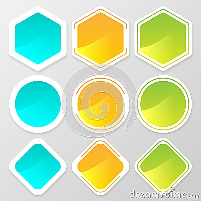 Web button shape set for website or app. Vector illustration Vector Illustration