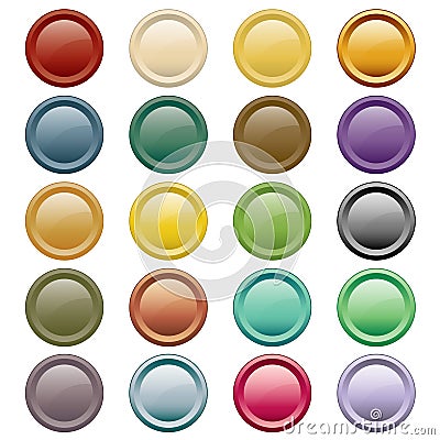 Web buttons assorted colors Vector Illustration