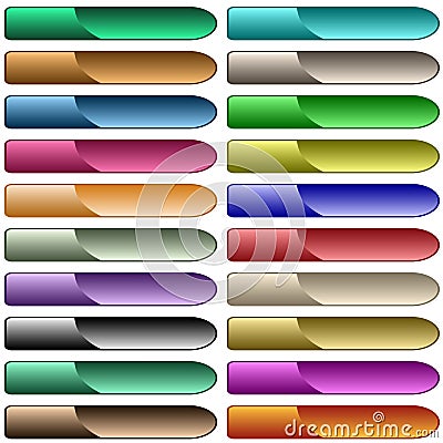 Web buttons assorted colors Vector Illustration