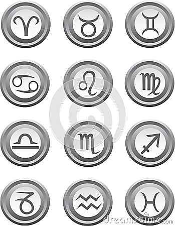 Web buttons with astrology signs Vector Illustration