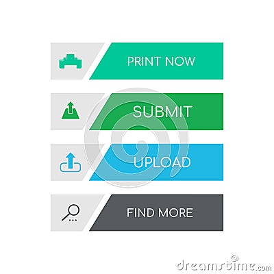 Web and ui application color button icon for modern website Vector Illustration